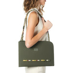 Cargar imagen en el visor de la galería, GREEN Black Laptop Sleeve 13/14&#39;&#39; + STRAP
