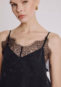 Top TAYLORSTARS | Strap top with lace and black star patterns