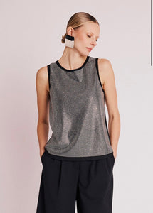 ERWAN tank top | Short rhinestone round neck tank top