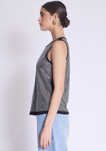 ERWAN tank top | Short rhinestone round neck tank top