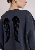 Cargar imagen en el visor de la galería, DIANA Sweatshirt | Short Oversized Velvet Sweatshirt with Pattern
