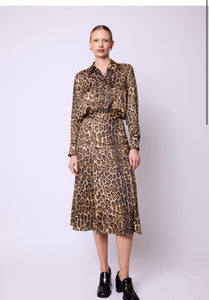 JALIA Skirt |Long and loose leopard print skirt