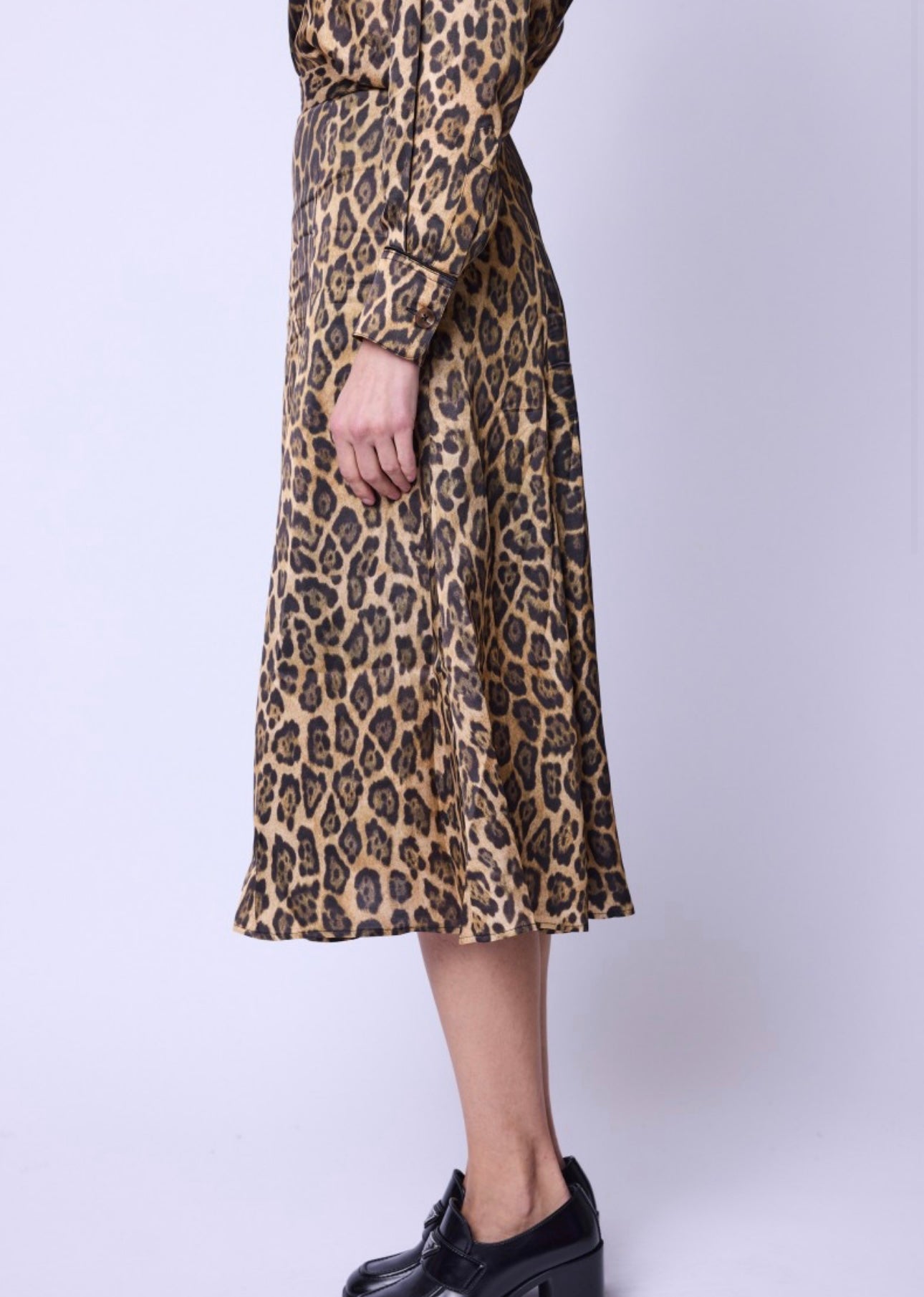 JALIA Skirt |Long and loose leopard print skirt