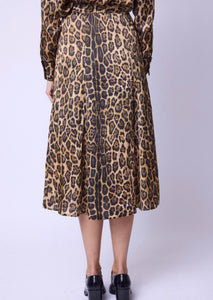 JALIA Skirt |Long and loose leopard print skirt