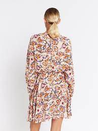 RAKY | Floral print short dress with batwing sleeves