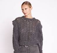 ACELIA | Oversized grey jumper with puffed sleeves