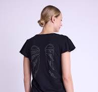 EZANA | Black T-shirt with back wings